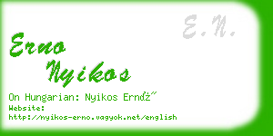 erno nyikos business card